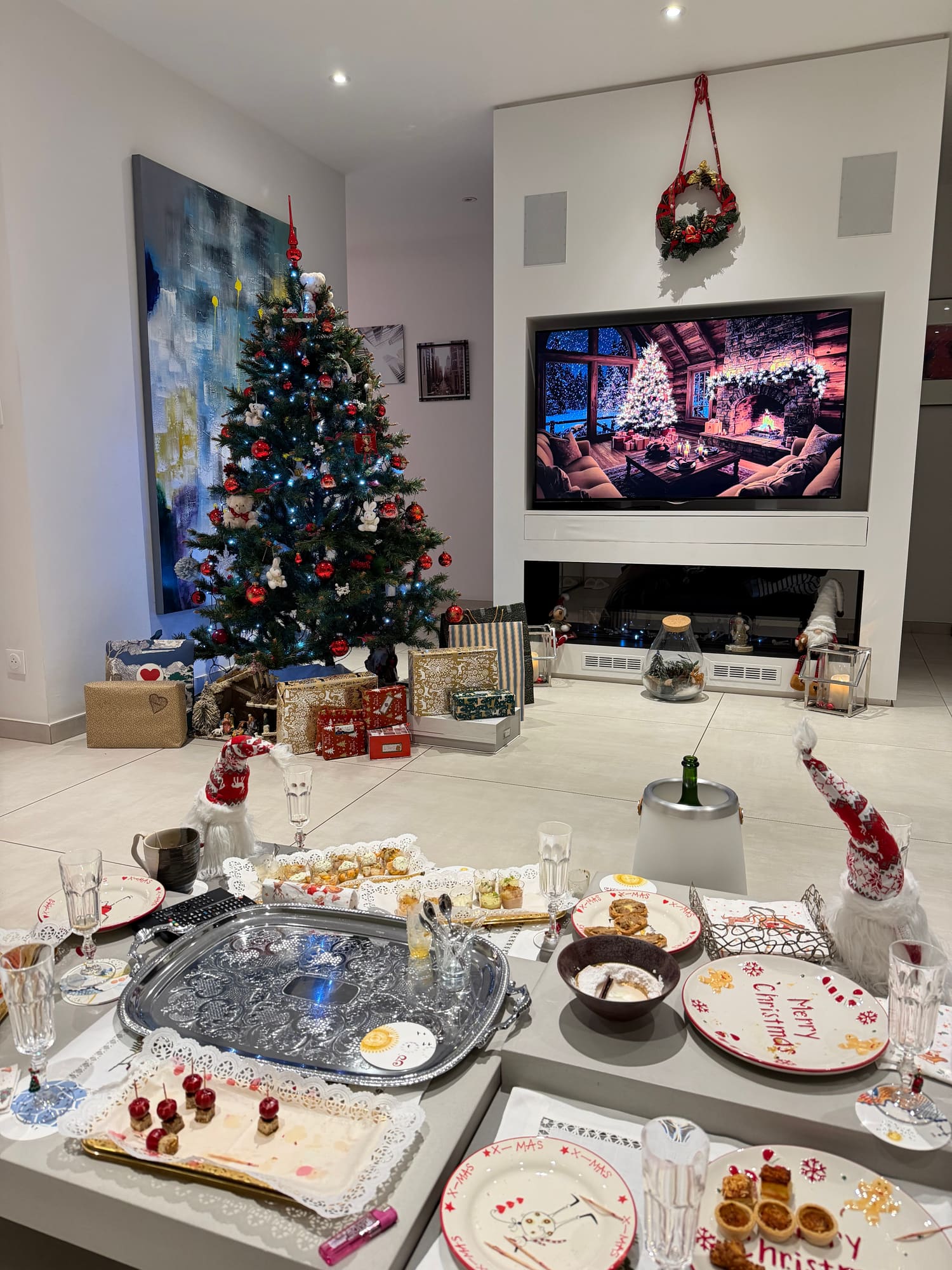 Table de fête dressée