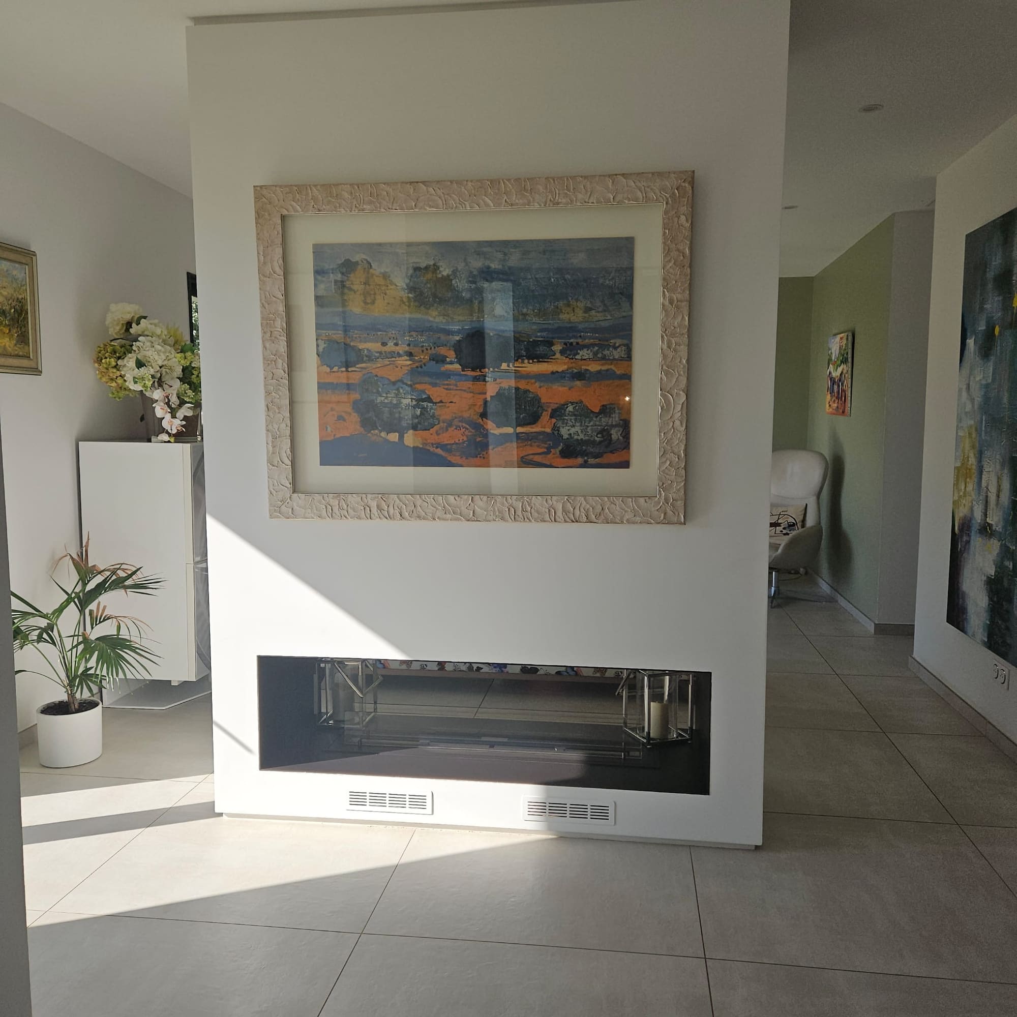 Cheminée et tableau design